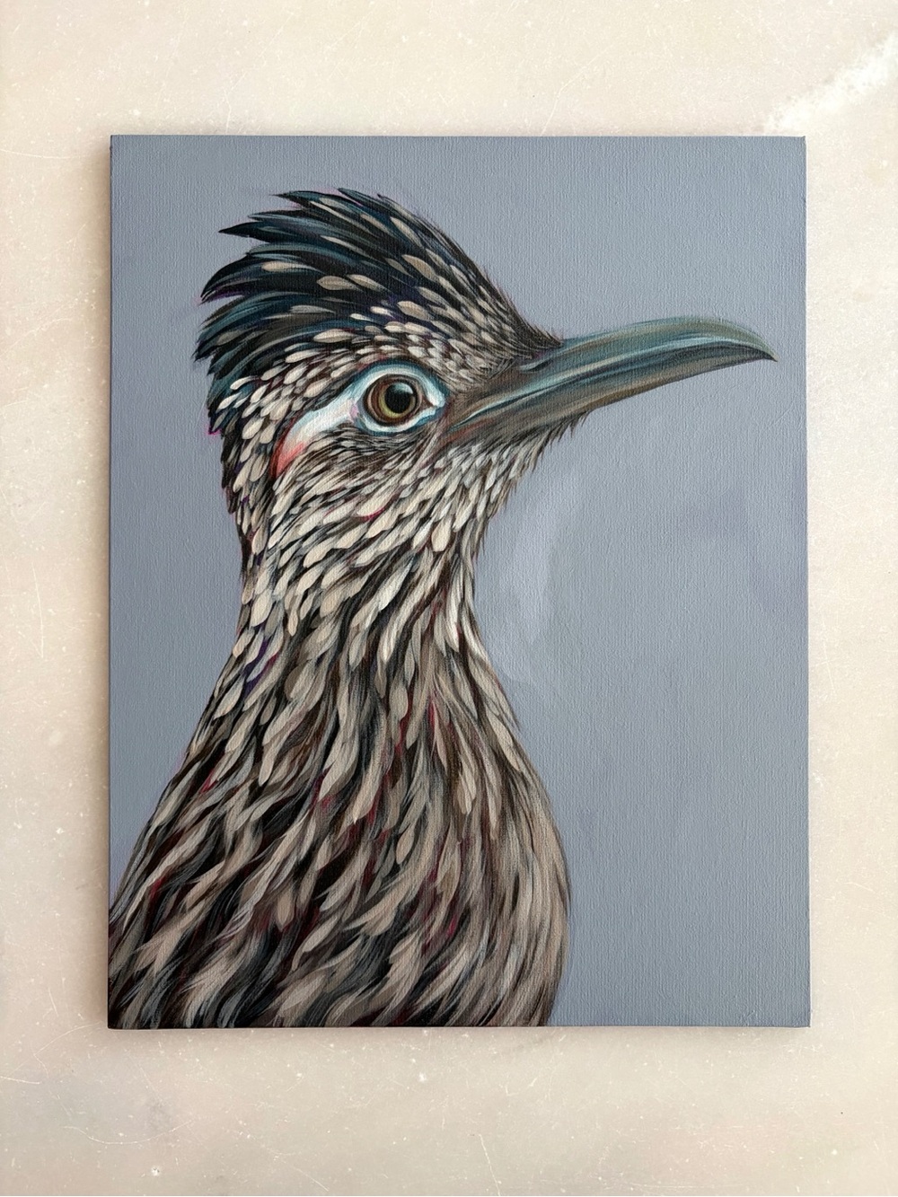 ORIGINAL 11x14 Roadrunner Painting, Wall Art, Southwest